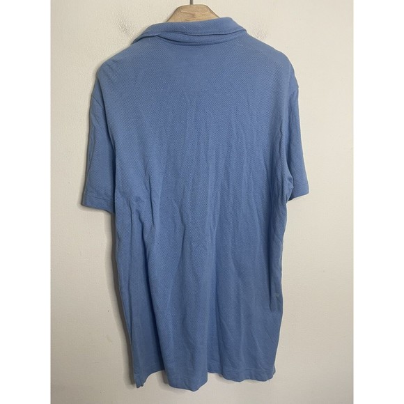 Mack Weldon Polo Shirt M Cotton Blend Short Sleeve Solid Blue Mens Breathable - Picture 4 of 7